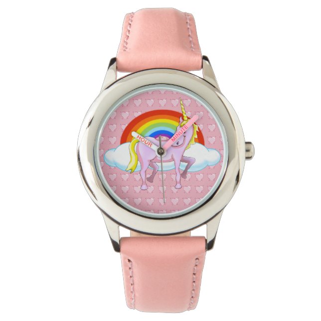 Unicorn & Hearts Wrist Watch (Front)