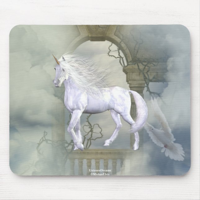 Unicorn Heaven White Beauty 2 Mouse Mat (Front)