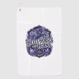 Unicorn Hexes Horses and Horns POD Ready POD Artwo Golf Towel