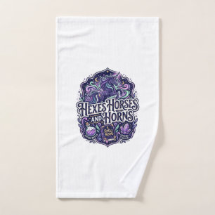 Unicorn Hexes Horses and Horns POD Ready POD Artwo Hand Towel