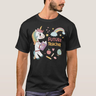 Unicorn Holding Book for Future Educators T-Shirt
