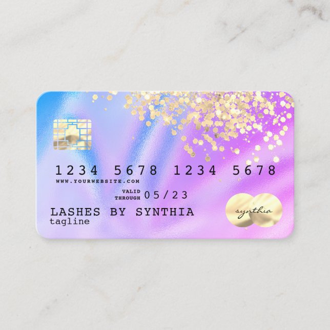 Unicorn Holograph  Modern Credit Card Logo (Front)