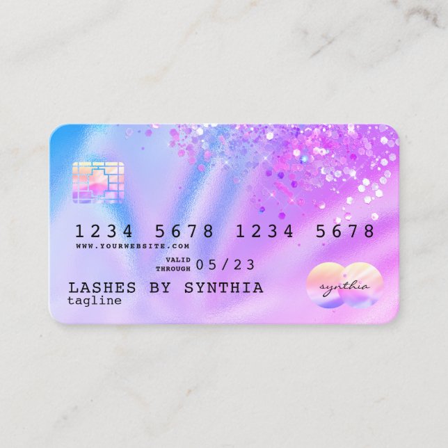 Unicorn Holograph  Modern Credit Card Logo (Front)