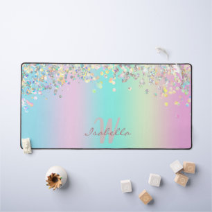 Unicorn Holographic Glitter Desk Mat