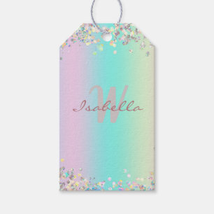 Unicorn Holographic Glitter Gift Tags