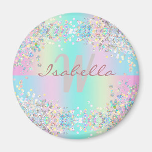 Unicorn Holographic Glitter Magnet