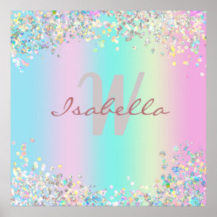 Unicorn Holographic Glitter Poster