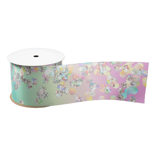 Unicorn Holographic Glitter Satin Ribbon (Spool)