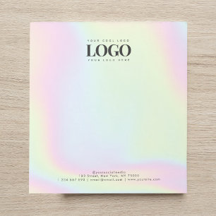 Unicorn Holographic Pastel Your Custom Logo Here Notepad
