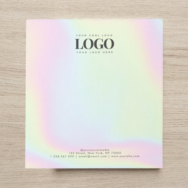 Unicorn Holographic Pastel Your Custom Logo Here Notepad (Creator Uploaded)