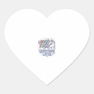 Unicorn Horn First Questions Later Adorable Sticke Heart Sticker