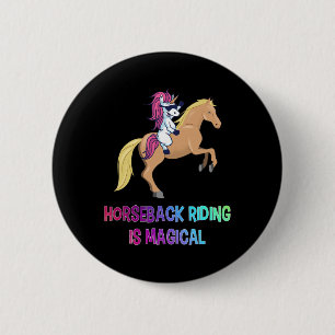 Unicorn Horse Shirt Horseback Riding Horse Lover G 6 Cm Round Badge