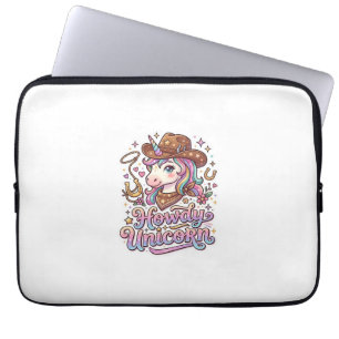 Unicorn Howdy Unicorn Gift Idea Sticker and Shirt Laptop Sleeve