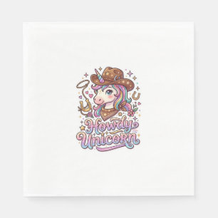 Unicorn Howdy Unicorn Gift Idea Sticker and Shirt Napkin