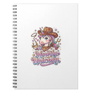 Unicorn Howdy Unicorn Gift Idea Sticker and Shirt Notebook