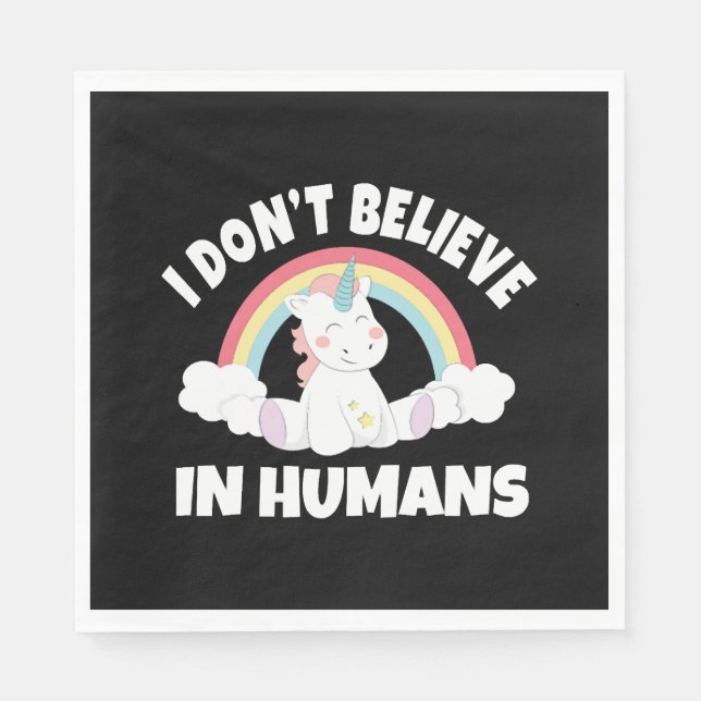 Unicorn humans napkin (Front)