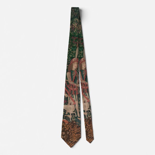Unicorn Hunt Mediaeval Art - Hunt Begins Tie (Front)