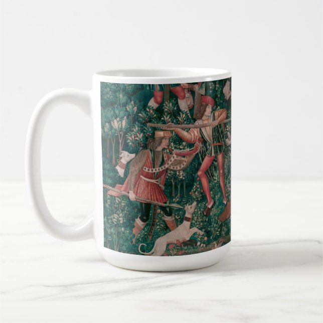 Unicorn Hunt Mediaeval Art - Unicorn Defends Himse Coffee Mug (Left)