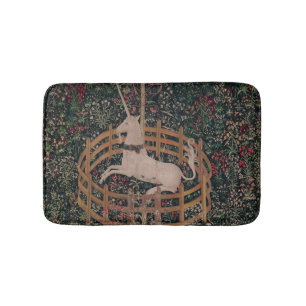 Unicorn Hunt Mediaeval Art - Unicorn Rests in Gard Bath Mat