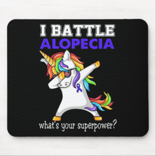 Unicorn I Battle Alopecia Awareness Mouse Mat