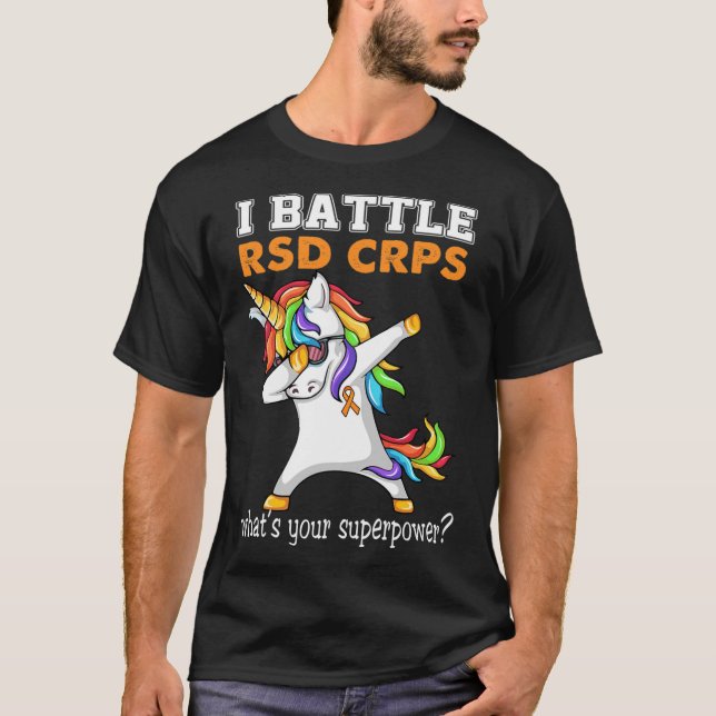 Unicorn I Battle RSD CRPS Awareness  T-Shirt (Front)