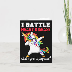 Unicorn I Byttle Heart Disease Awareness  Card