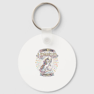 Unicorn I Came I Saw I Sparkled Print Ready Market Key Ring