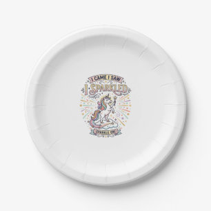 Unicorn I Came I Saw I Sparkled Print Ready Market Paper Plate