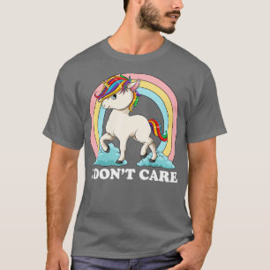 Unicorn I Dont Care Cute Fantasy Rainbow Unicorn T-Shirt