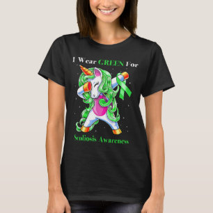 Unicorn I Wear Green For Scoliosis Awareness T-Shirt