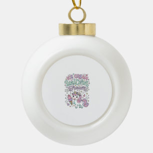 Unicorn Ice Cream Unicorn Dream Cute Pastel Produc Ceramic Ball Christmas Ornament