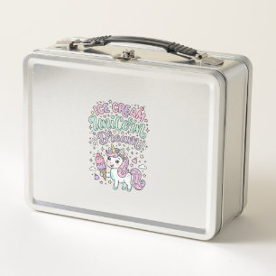 Unicorn Ice Cream Unicorn Dream Cute Pastel Produc Metal Lunch Box