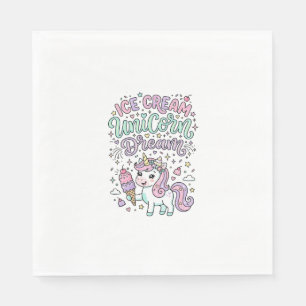 Unicorn Ice Cream Unicorn Dream Cute Pastel Produc Napkin