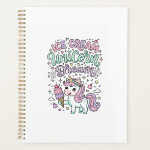 Unicorn Ice Cream Unicorn Dream Cute Pastel Produc Planner