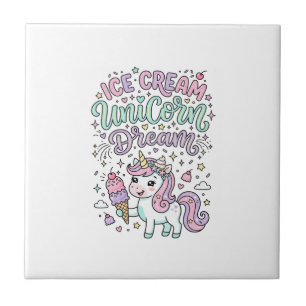 Unicorn Ice Cream Unicorn Dream Cute Pastel Produc Tile