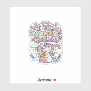 Unicorn Ice Cream Unicorn Dream Funny Typography D