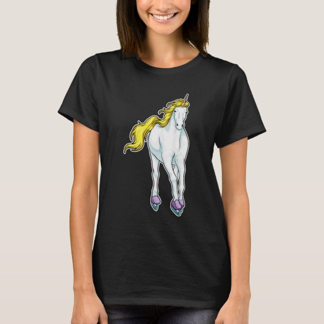 Unicorn Ice skating Roller skates T-Shirt (Front)