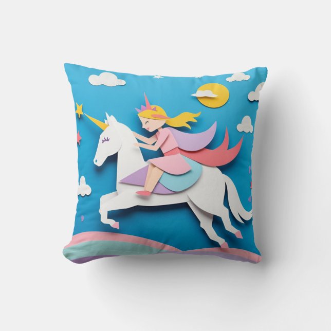 Unicorn II Square Pillow (Front)