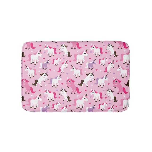 unicorn illustration kids background bath mat (Front)