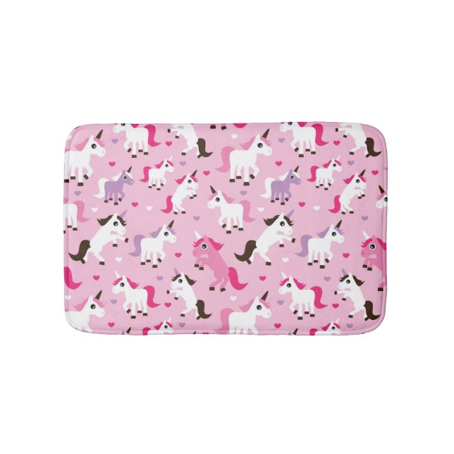 unicorn illustration kids background bath mat (Front)