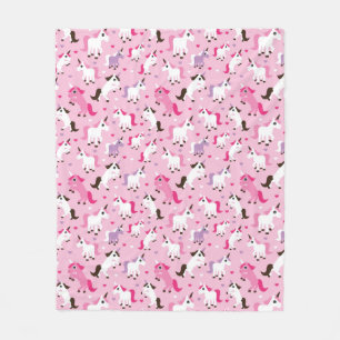 unicorn illustration kids background fleece blanket