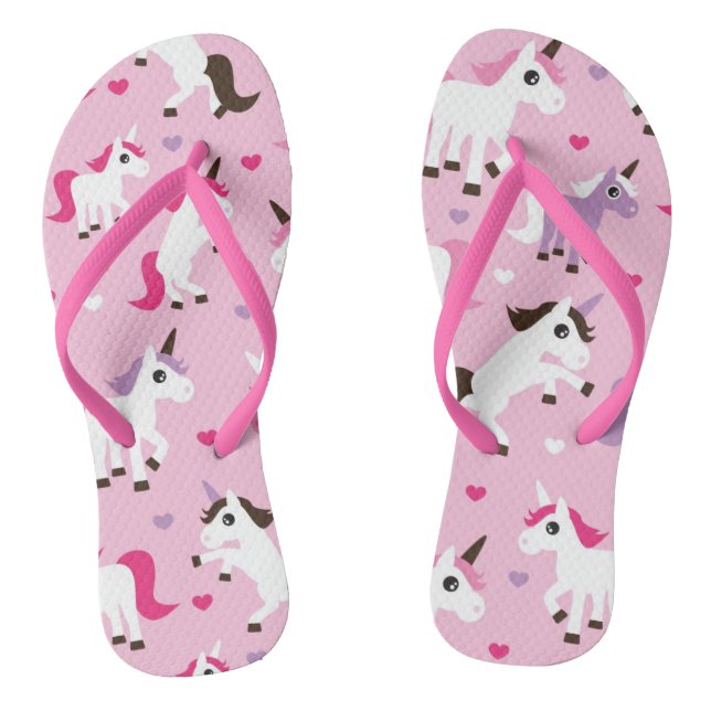 unicorn illustration kids background flip flops (Footbed)