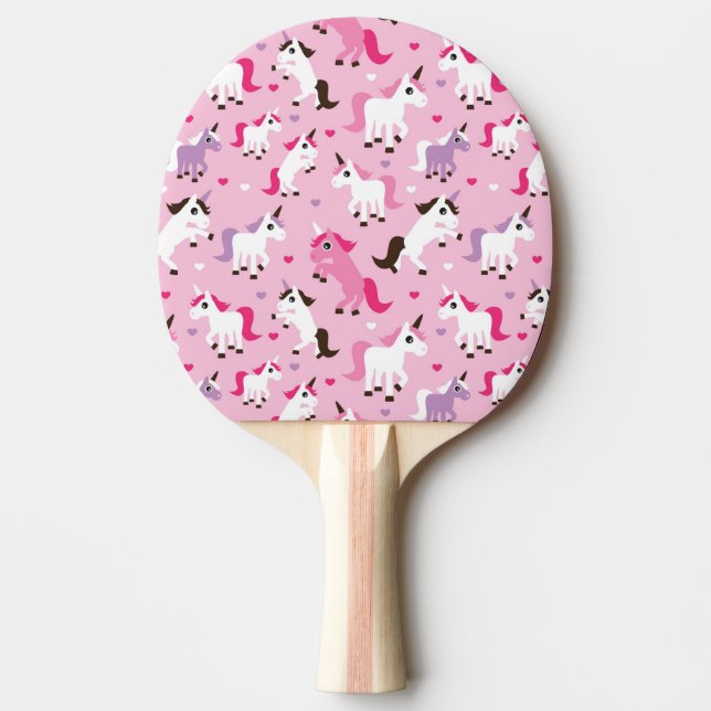 unicorn illustration kids background ping pong paddle (Front)