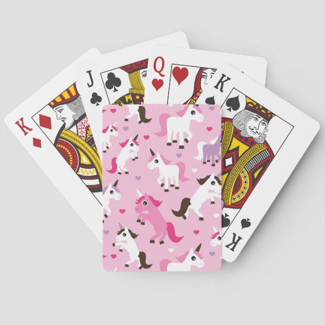 unicorn illustration kids background playing cards (Back)