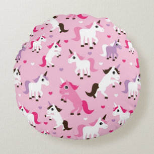 unicorn illustration kids background round cushion