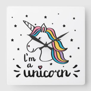 Unicorn I'm A Unicorn Square Wall Clock