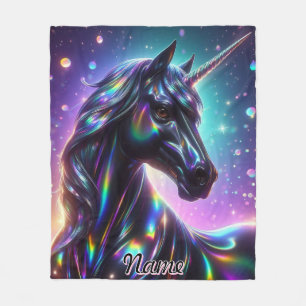 Unicorn in a Magical Sparkle Background Fleece Blanket