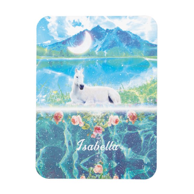 Unicorn in a paradise dream world  magnet (Vertical)