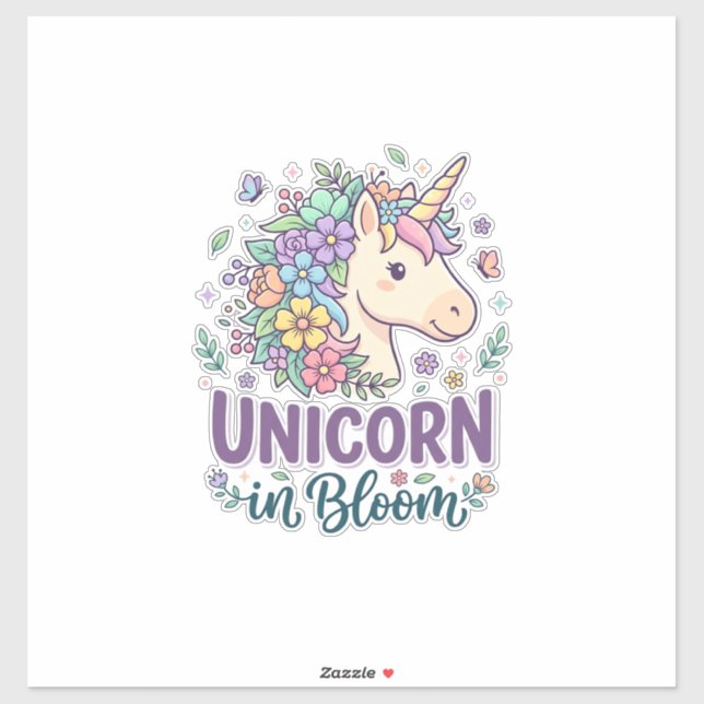 Unicorn in Bloom Bold Typography Print on Demand D (Sheet)