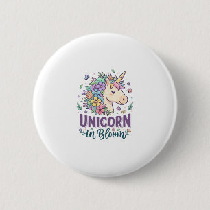 Unicorn in Bloom Bold Typography Print on Demand D 6 Cm Round Badge